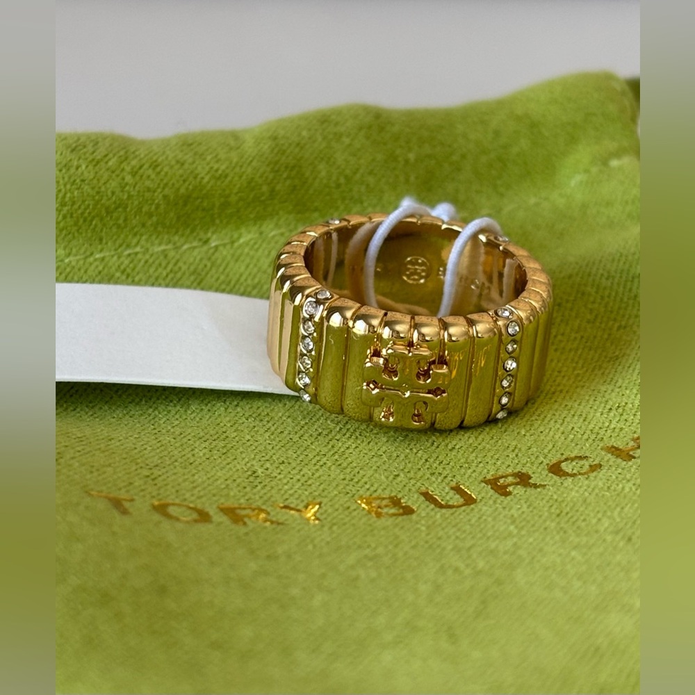 Tory Burch Sz 8 Rope Pave Ring NWT